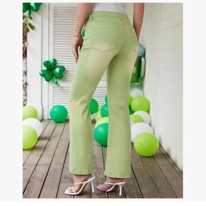 Chic Lime Flare Jeans for Women